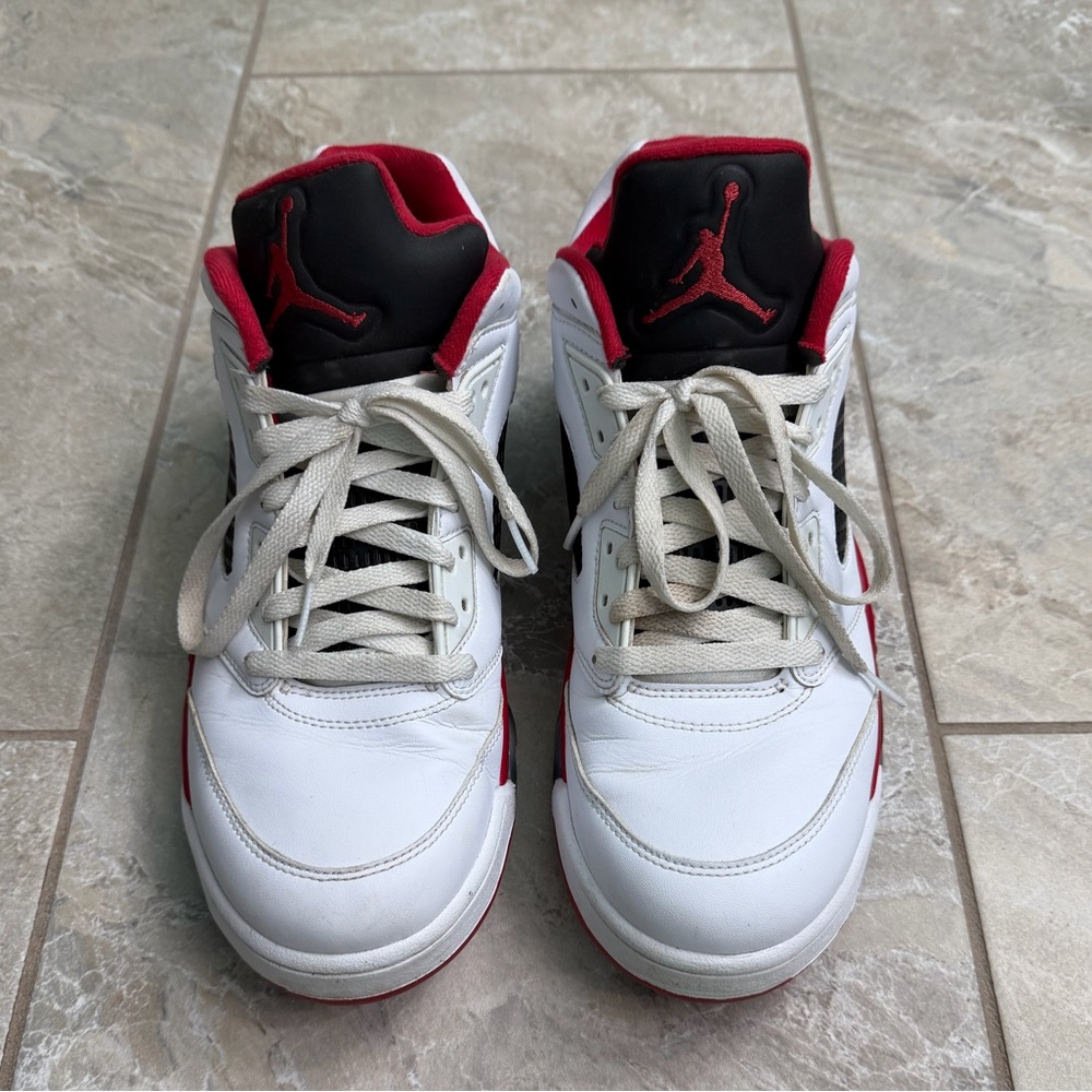 Air Jordan Retro 5 Low Fire Red Custom Men's Golf Shoes - Picture 2 of 7